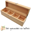 Boîte à thé personnalisable, 4 compartiments , boîte en bois 4 cases