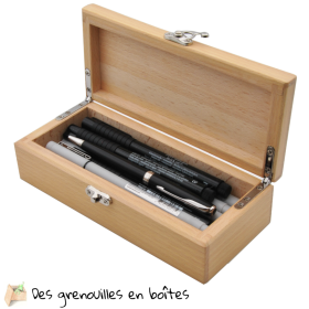 plumier, boite en bois rectangulaire, boîtes à crayons, vide poche, mot doux