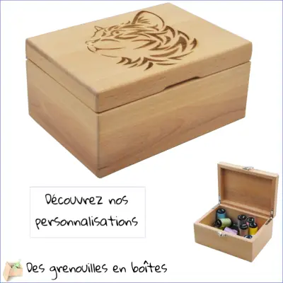 Coffret avec couvercle, personnalisable, boîte en bois , pour souvenirs, cartes, fabrication artisanale
