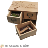 Grand coffret à tiroirs, personnalisable, boîte en bois, rangement de bureau, rangement pour photos