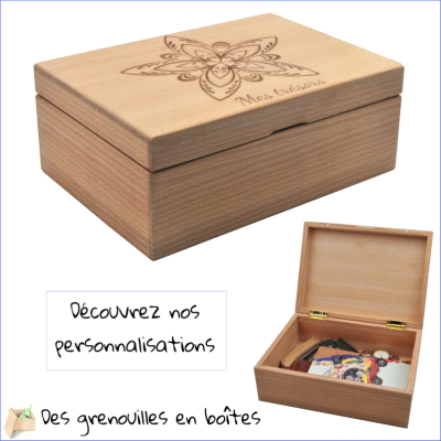 Boîte livre en bois personnalisable pour photos, souvenirs, bijoux  - Un  grand marché