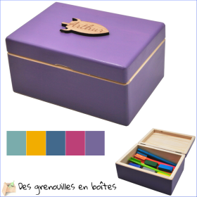 Boîte en bois peinte à la main, personnalisable et fabriquée en France