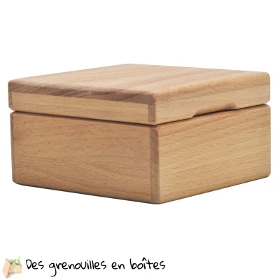 petite boîte en bois carré, fabrication artisanale