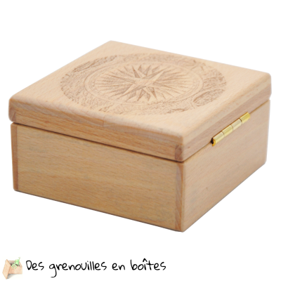 Petite boîte en bois peinte à la main, personnalisable avec un texte