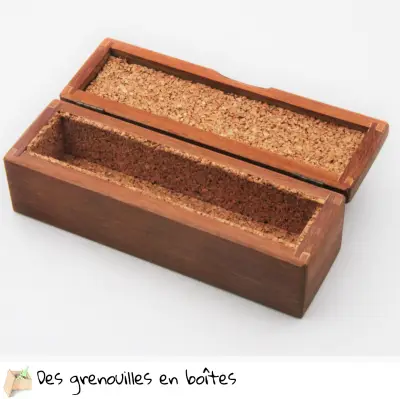 Boîte en bois sur-mesure, protection intérieur en liège