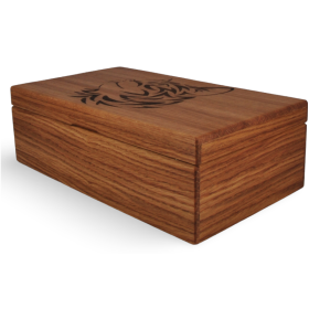 Boite à thé en chêne, personnalisé avec une pyrogravure. Coffret en bois e fabrication artisanale. cadeau
